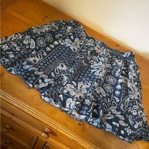 Paisley Print Blue Skirt